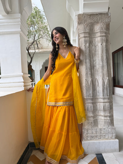 Dhiti Yellow Sharara Set
