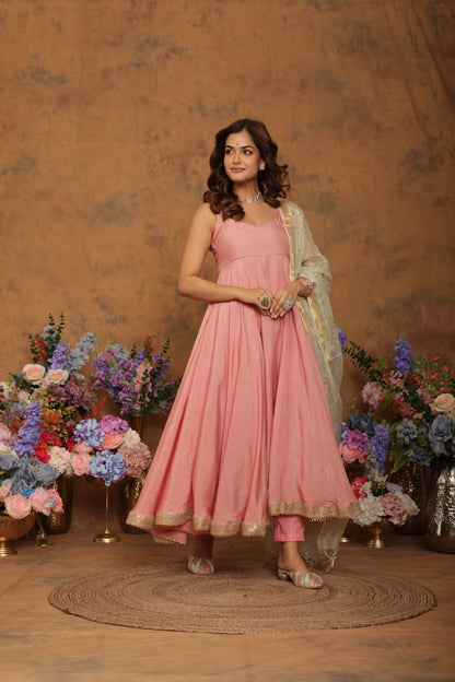 Misha Pink Anarkali Set