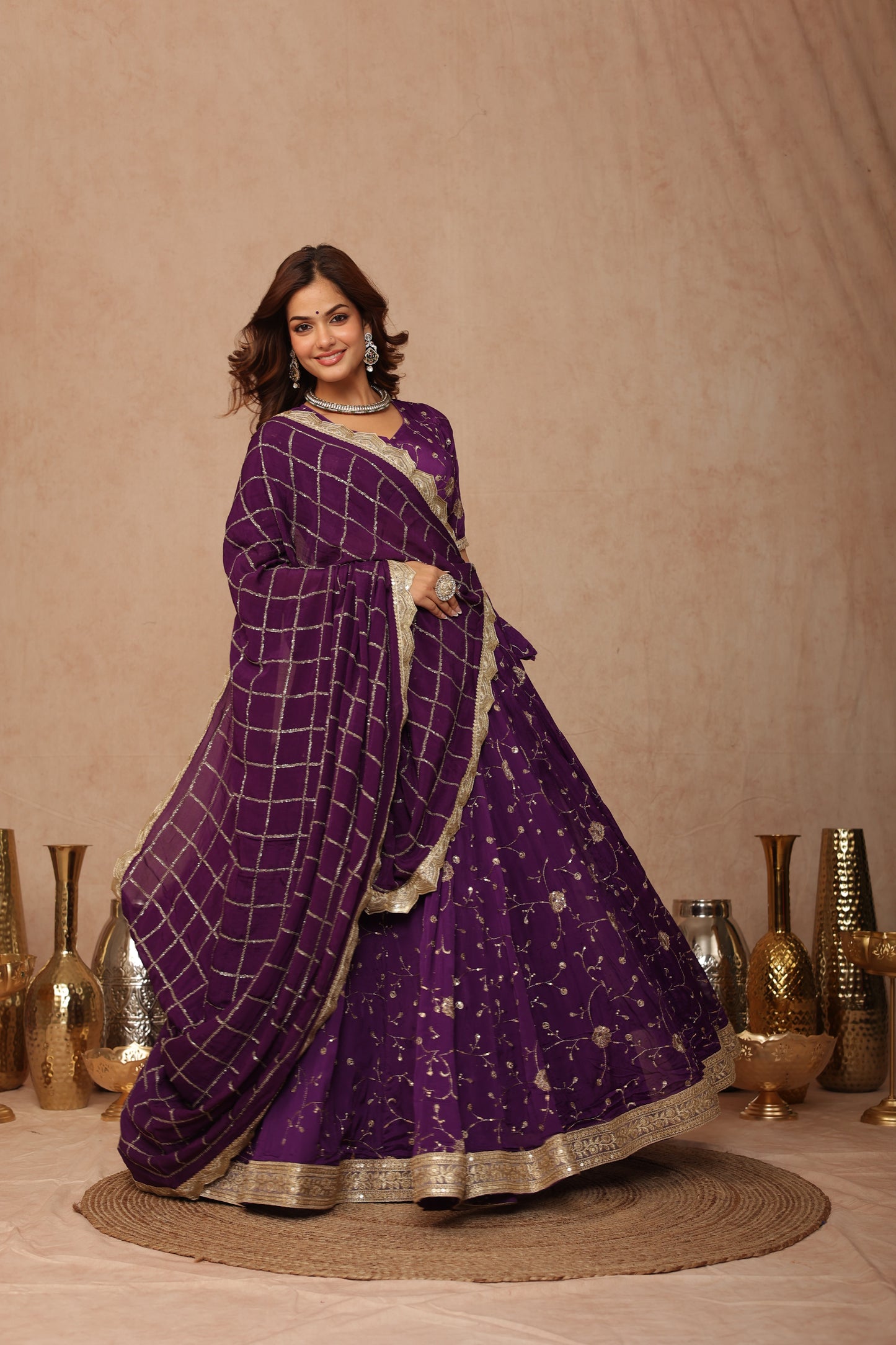 Priyanshi Purple Lehenga