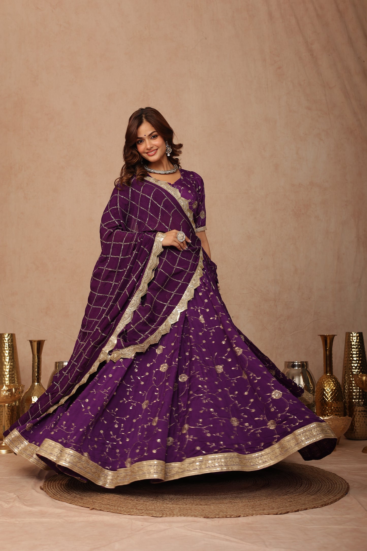 Priyanshi Purple Lehenga