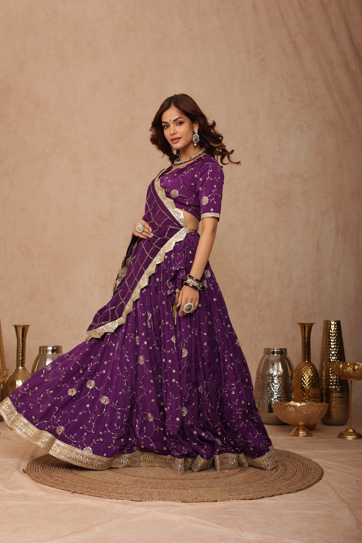 Priyanshi Purple Lehenga