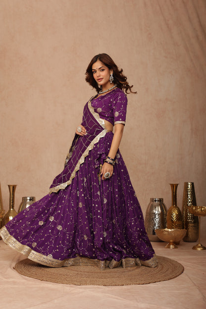 Priyanshi Purple Lehenga