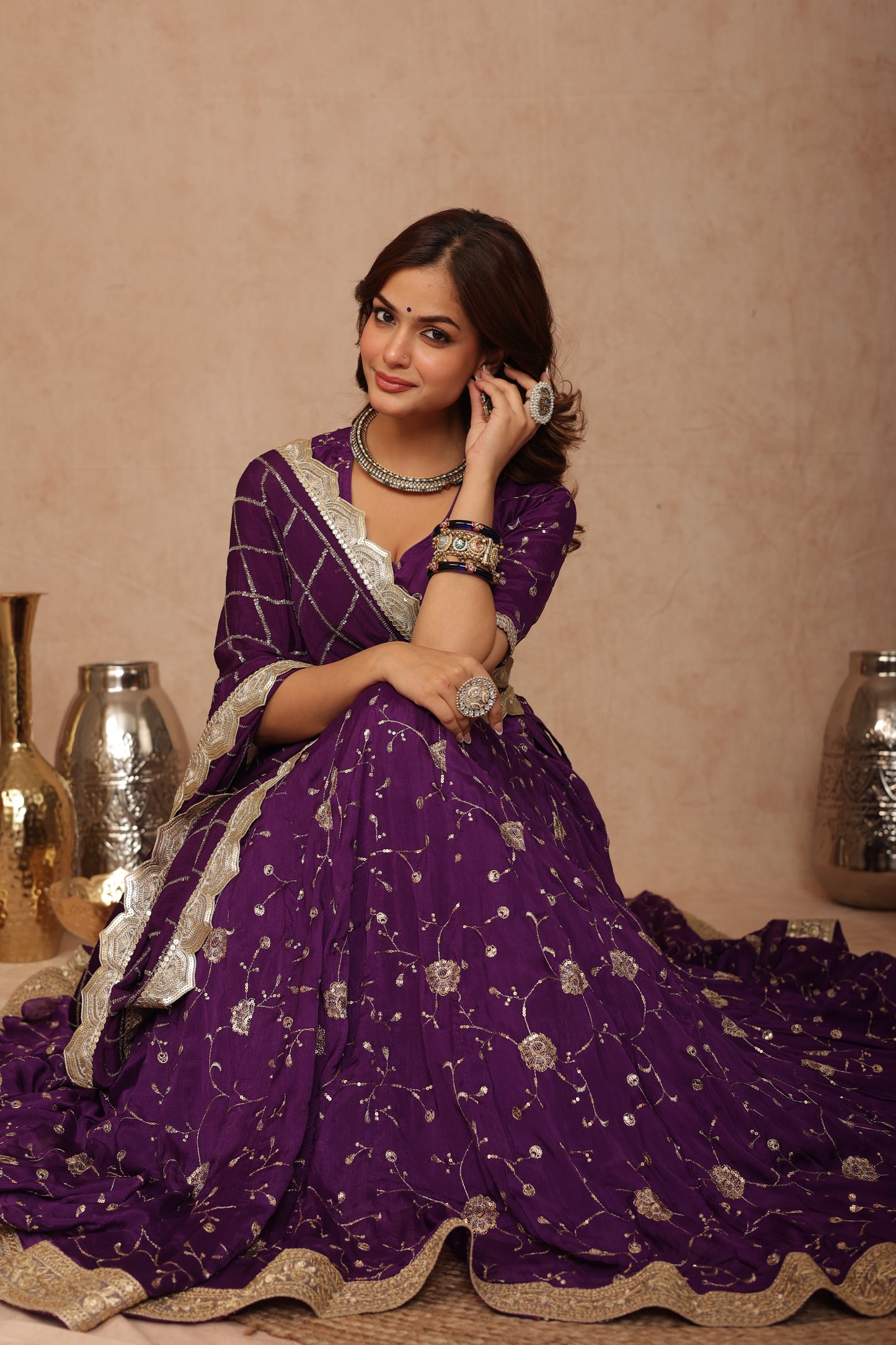 Priyanshi Purple Lehenga