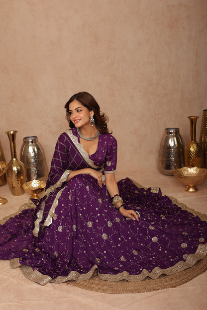 Priyanshi Purple Lehenga