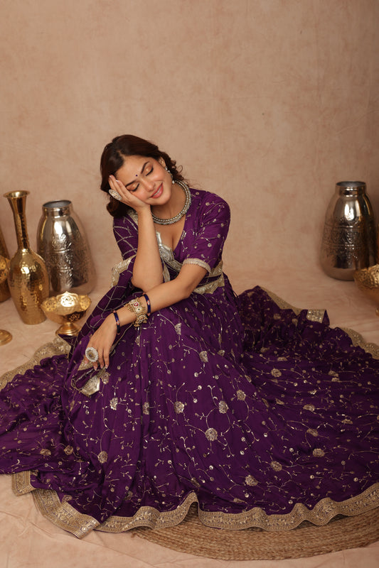 Priyanshi Purple Lehenga