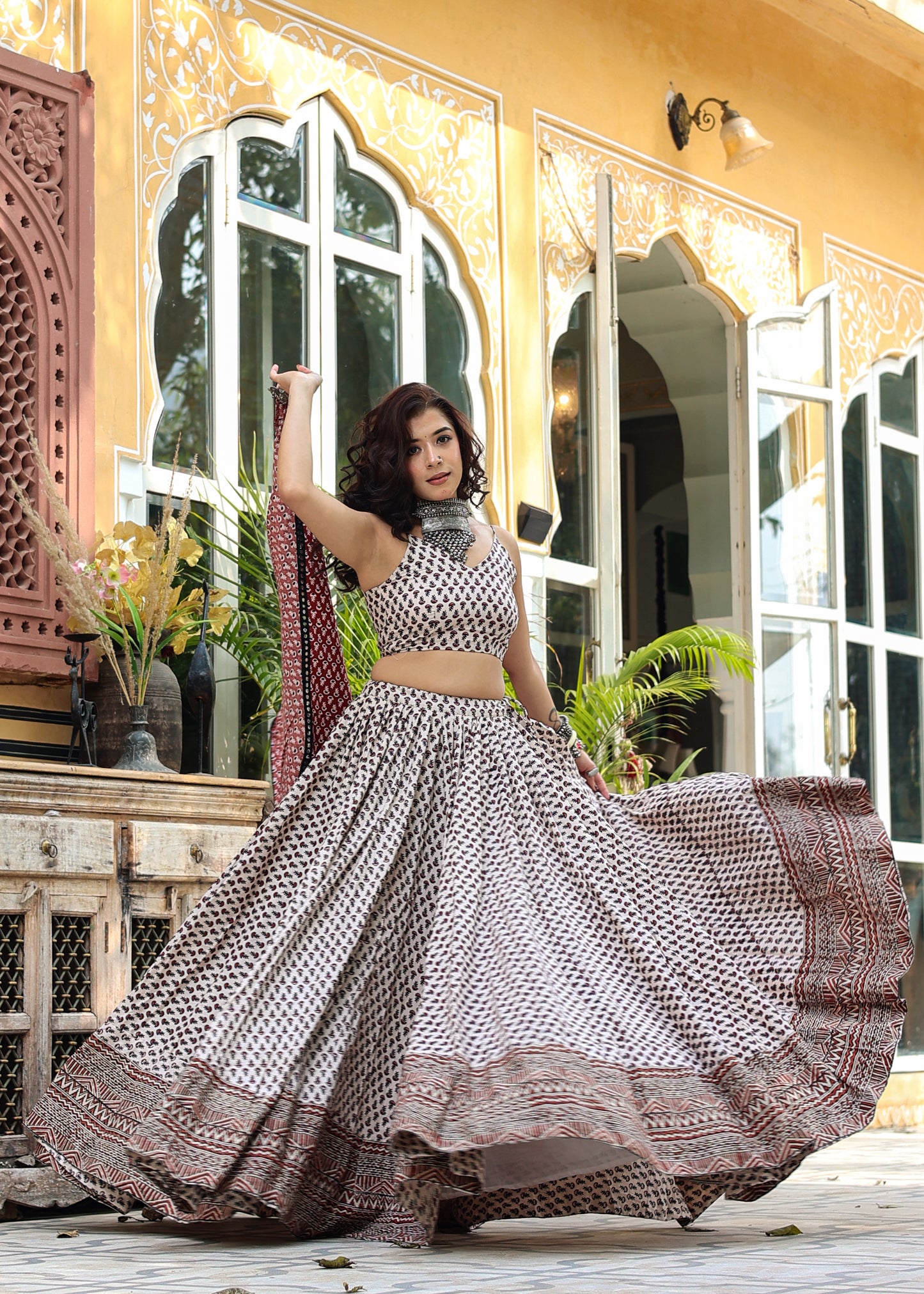 Anandi Fadad Bagru Print Lehenga