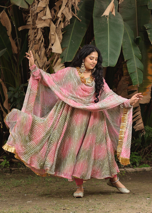 Rooh Leheriya Anarkali Set