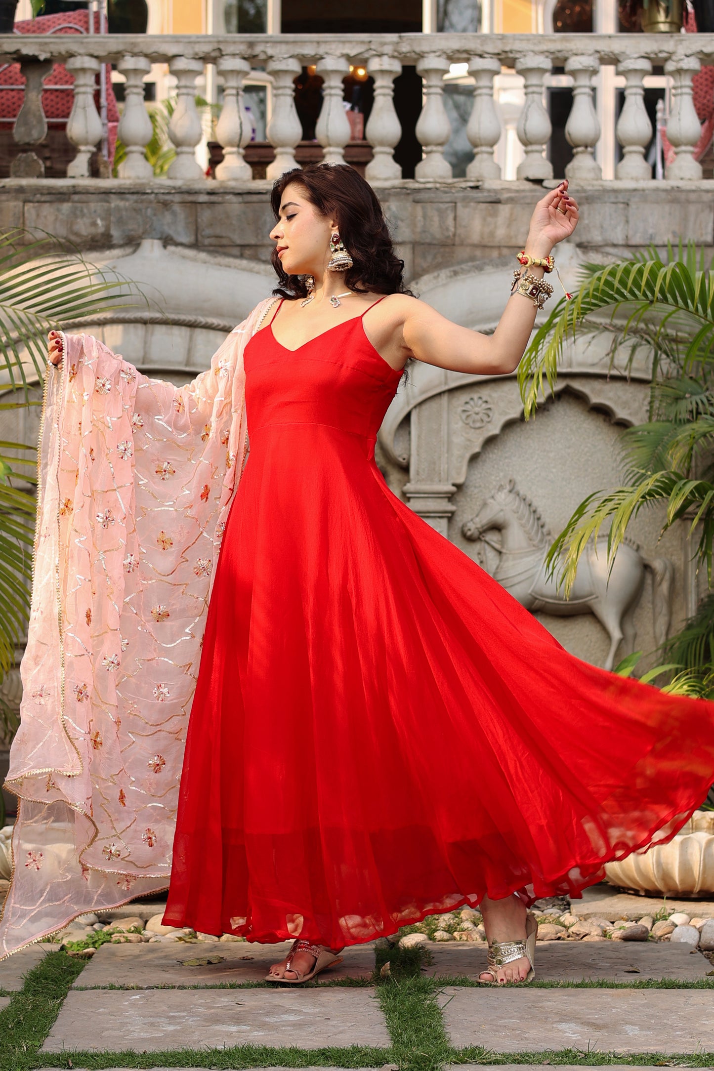 Medha Chiffon Anarkali Set