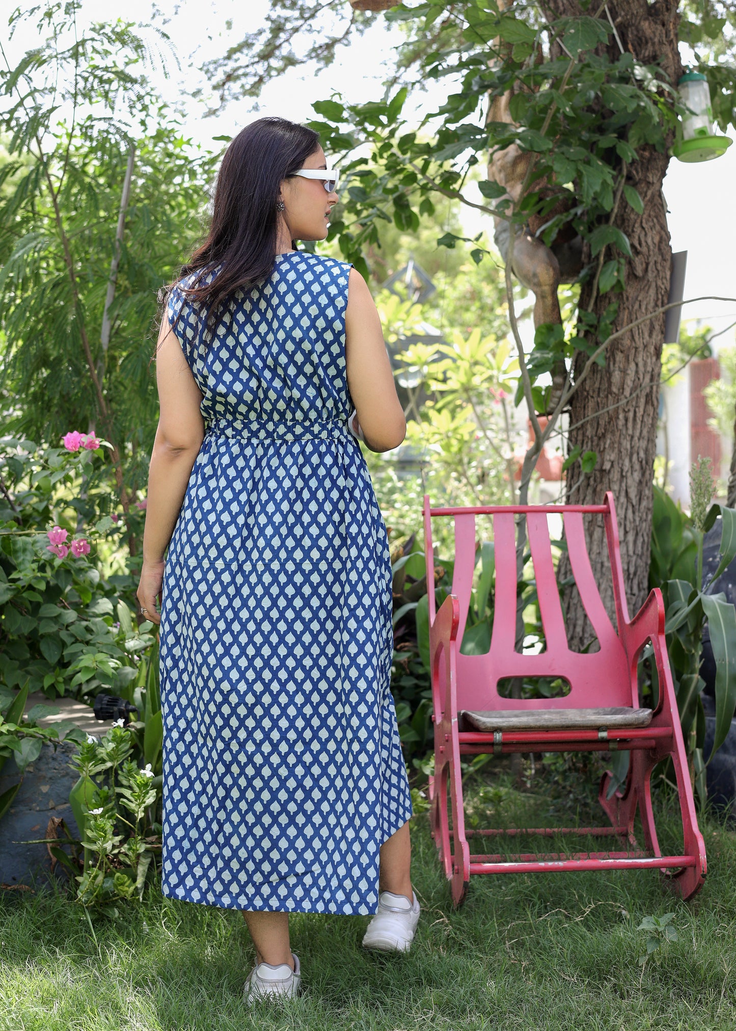 Aaboli Indigo Dabu Cotton Dress