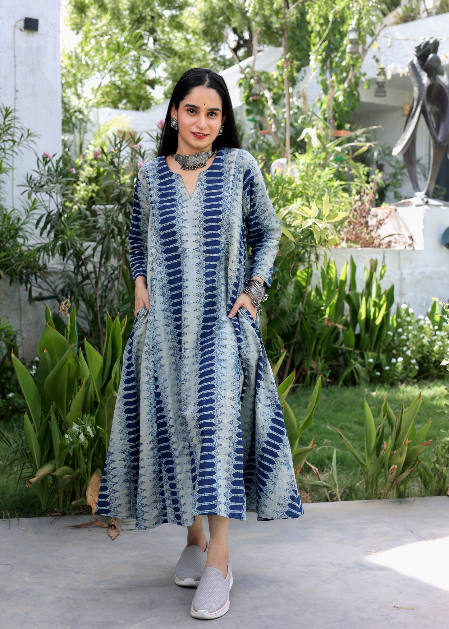 Atika Indigo Dabu Cotton Dress