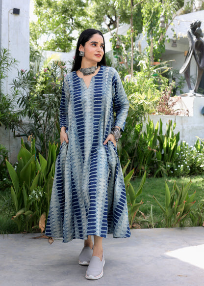 Atika Indigo Dabu Cotton Dress