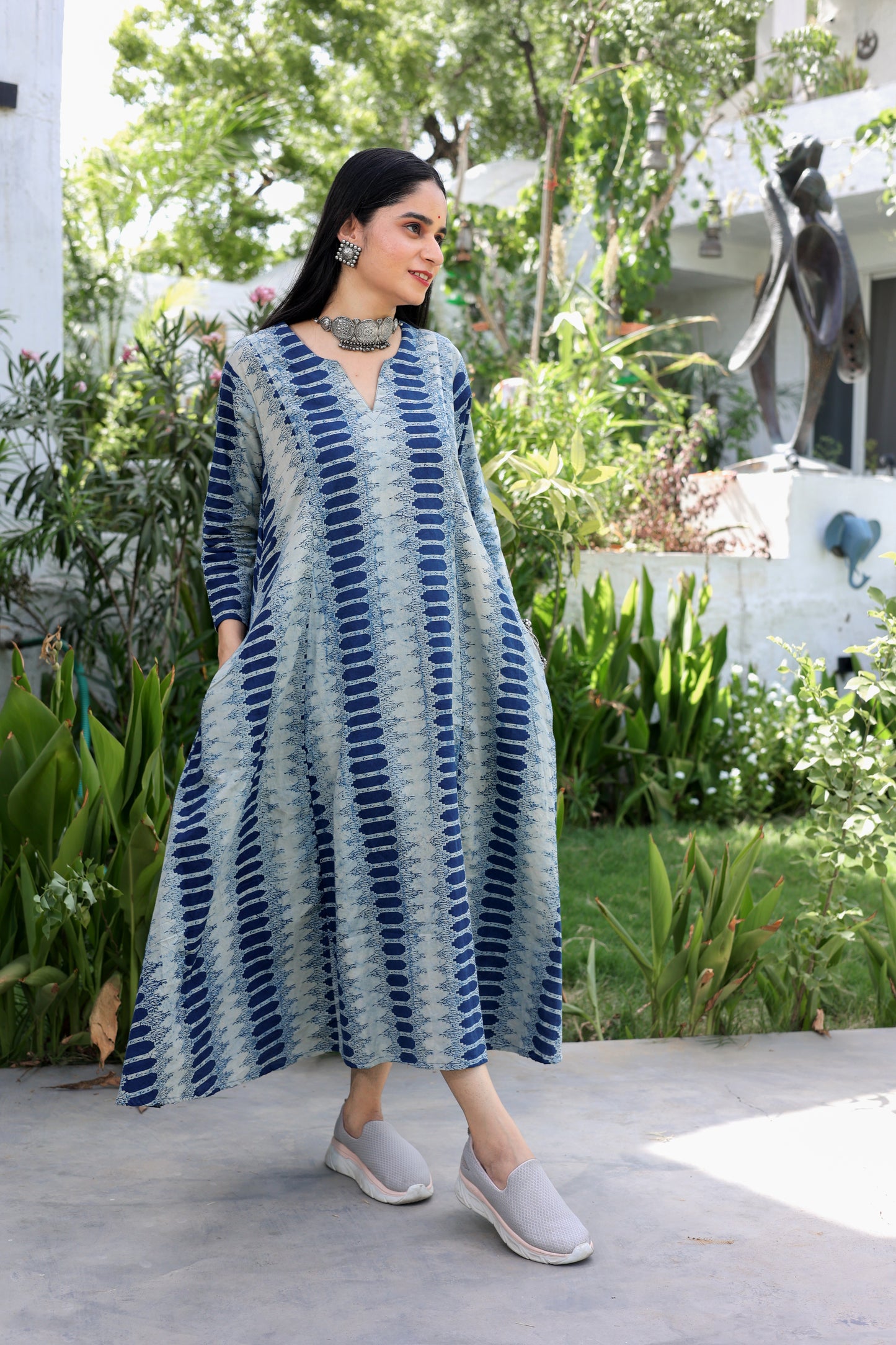 Atika Indigo Dabu Cotton Dress