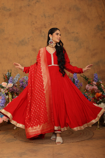 Raabta Red Anarkali Set