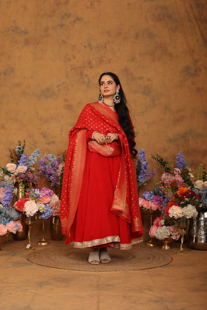 Raabta Red Anarkali Set