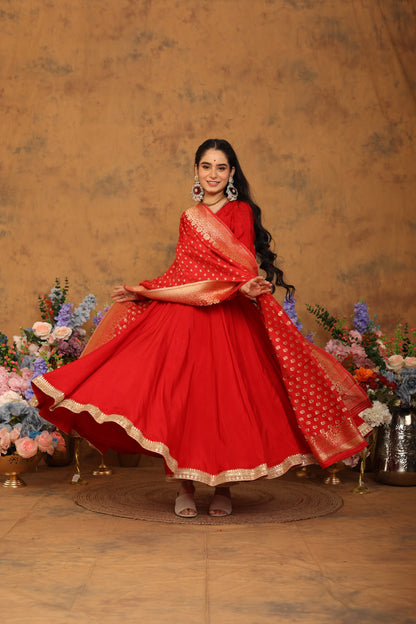 Raabta Red Anarkali Set