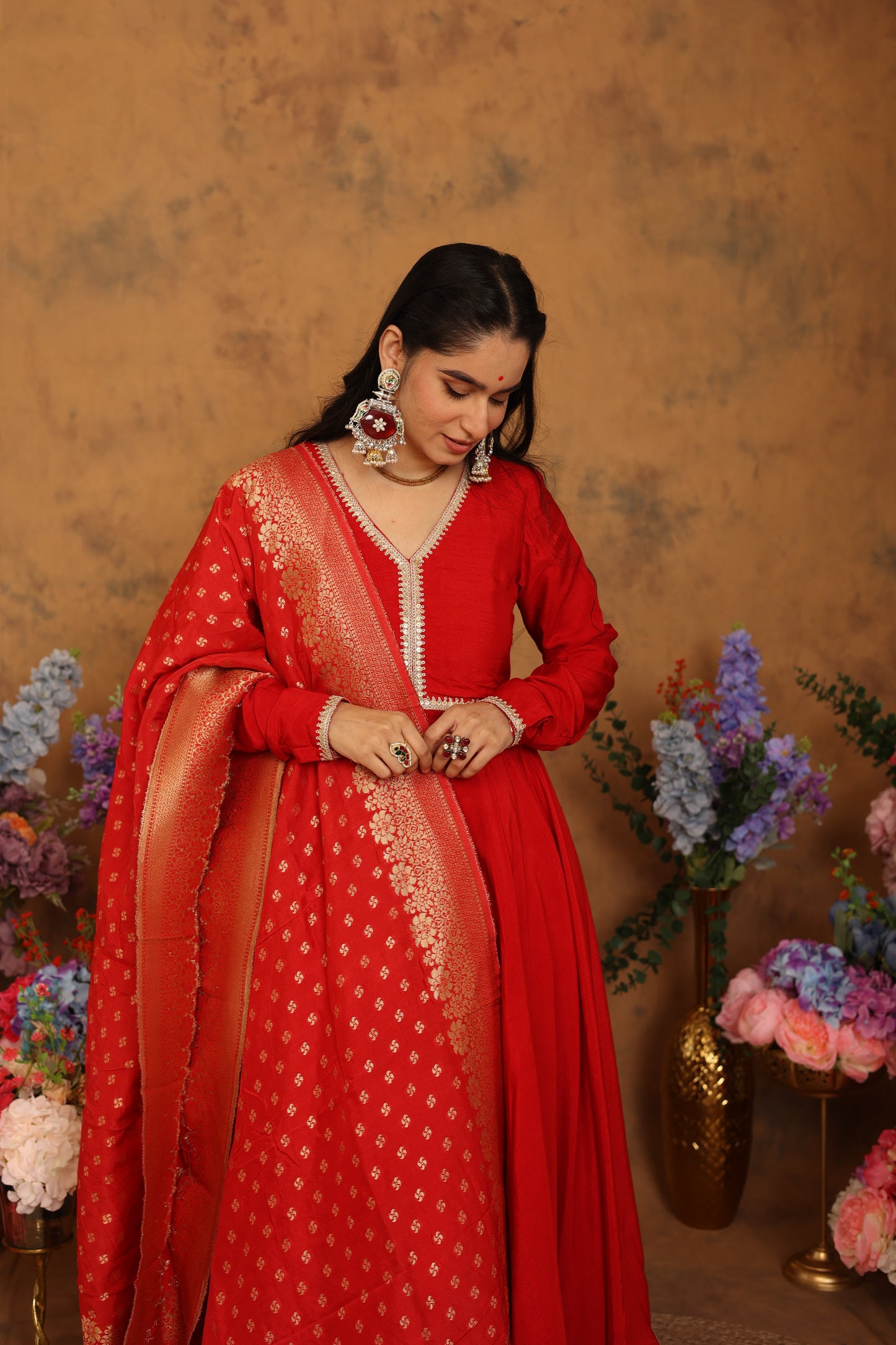 Raabta Red Anarkali Set