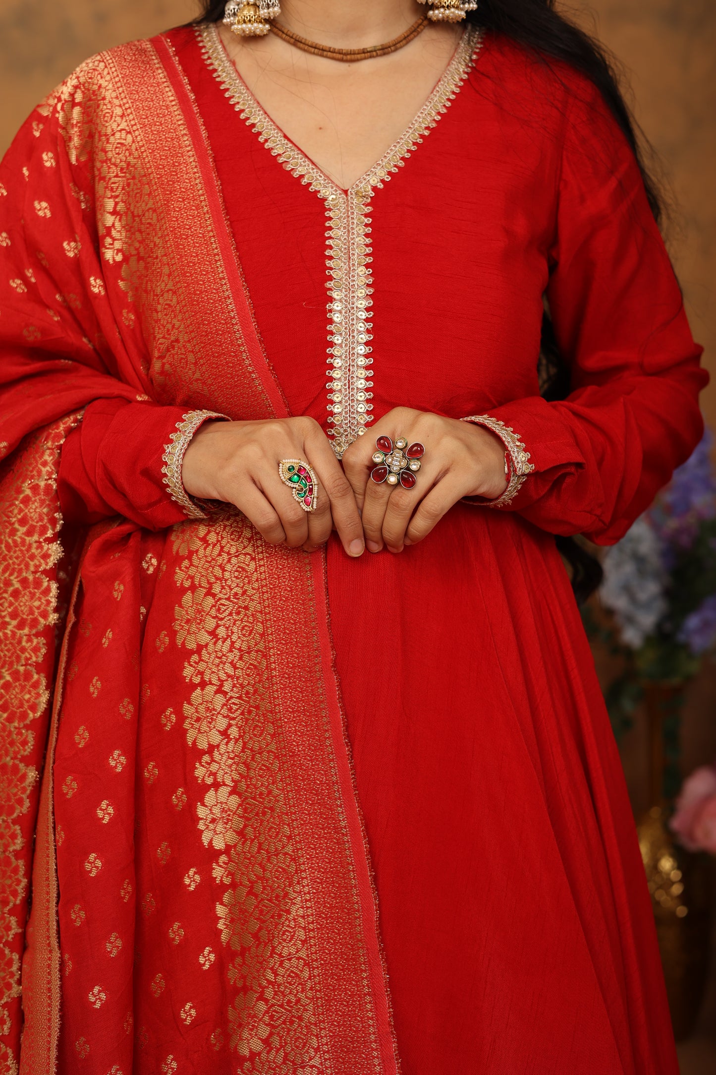 Raabta Red Anarkali Set