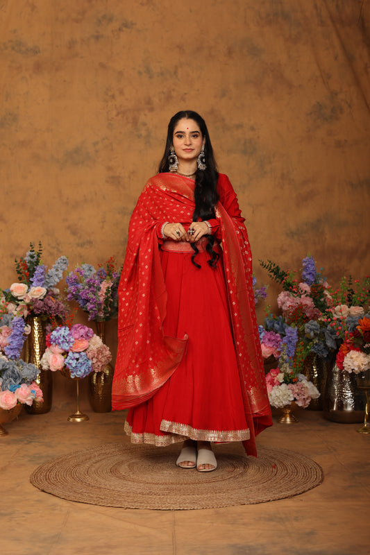 Raabta Red Anarkali Set