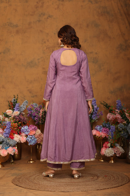 Manjari Purple Anarkali Set