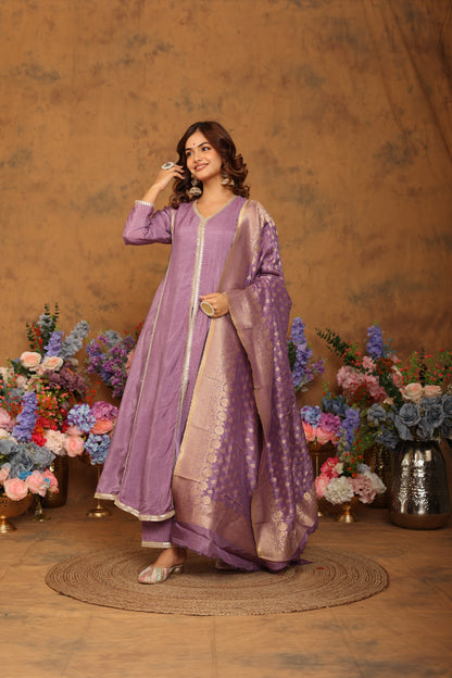 Manjari Purple Anarkali Set