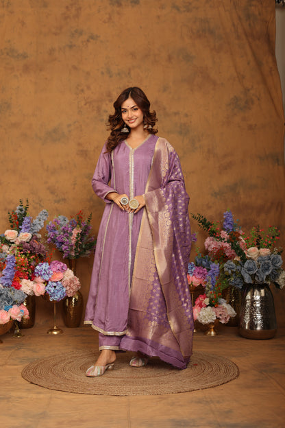 Manjari Purple Anarkali Set