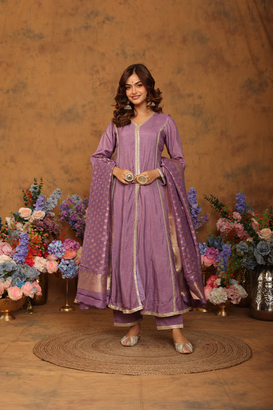 Manjari Purple Anarkali Set