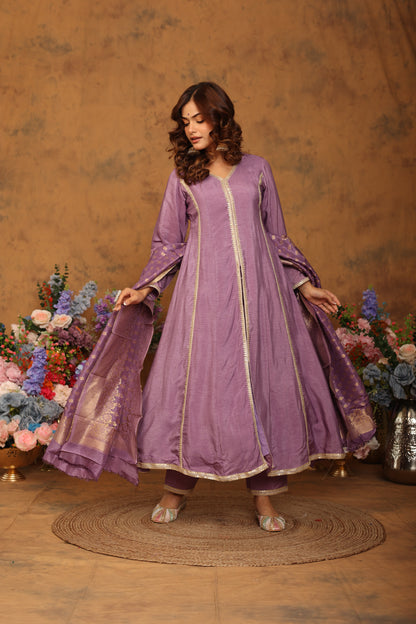 Manjari Purple Anarkali Set