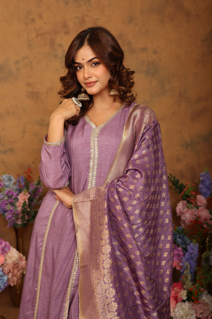 Manjari Purple Anarkali Set