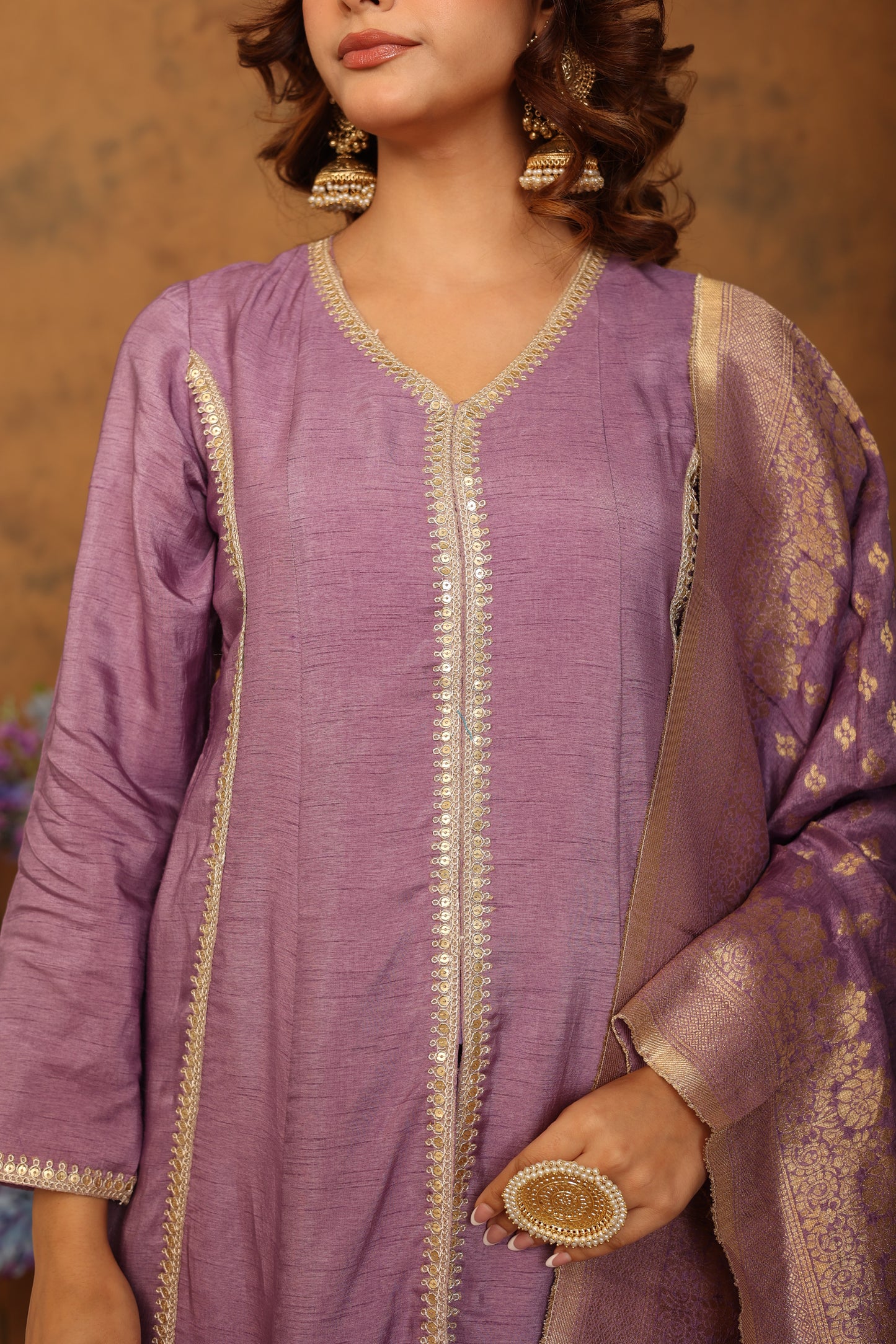 Manjari Purple Anarkali Set