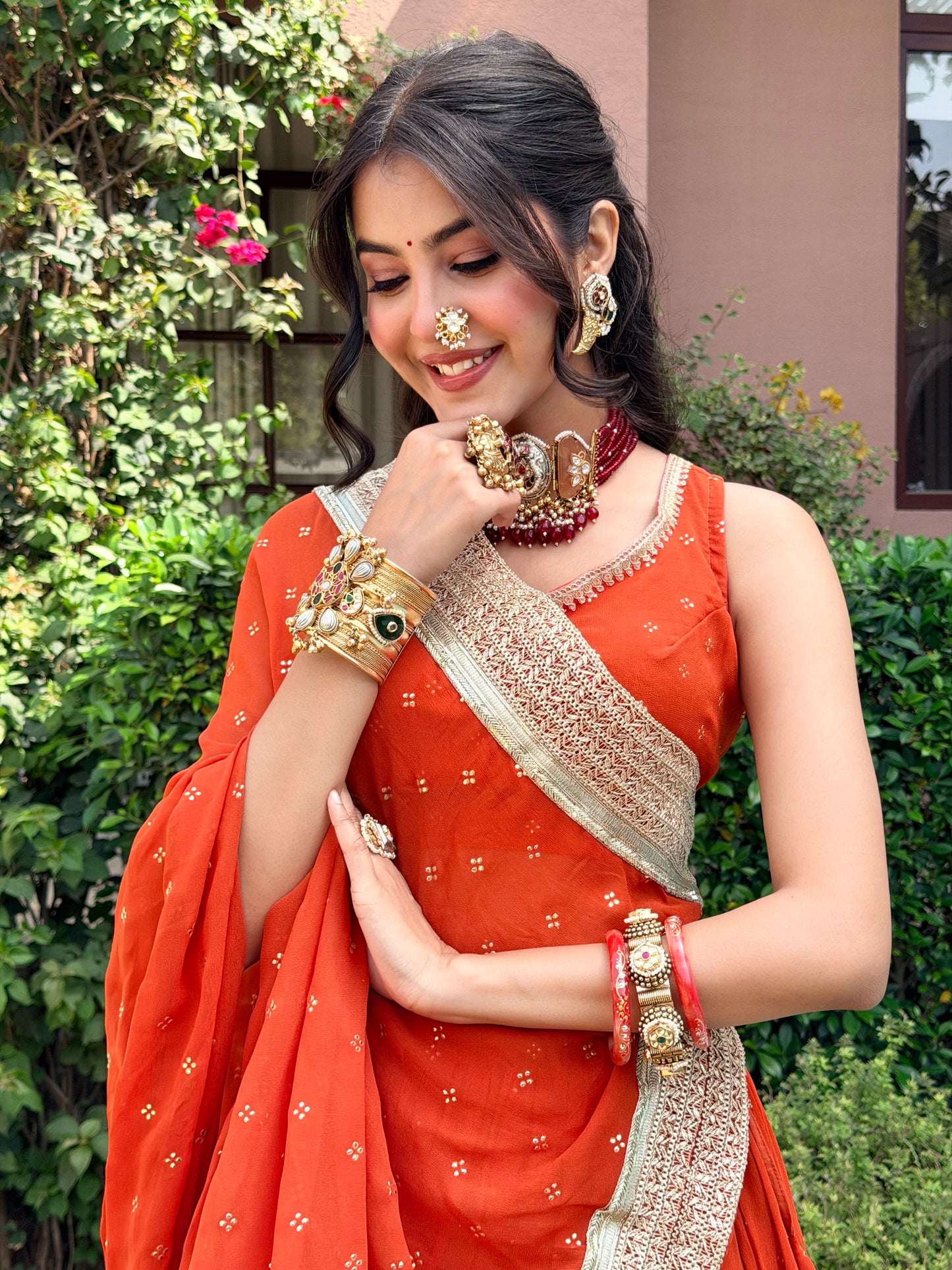 Malang Rust Lehenga