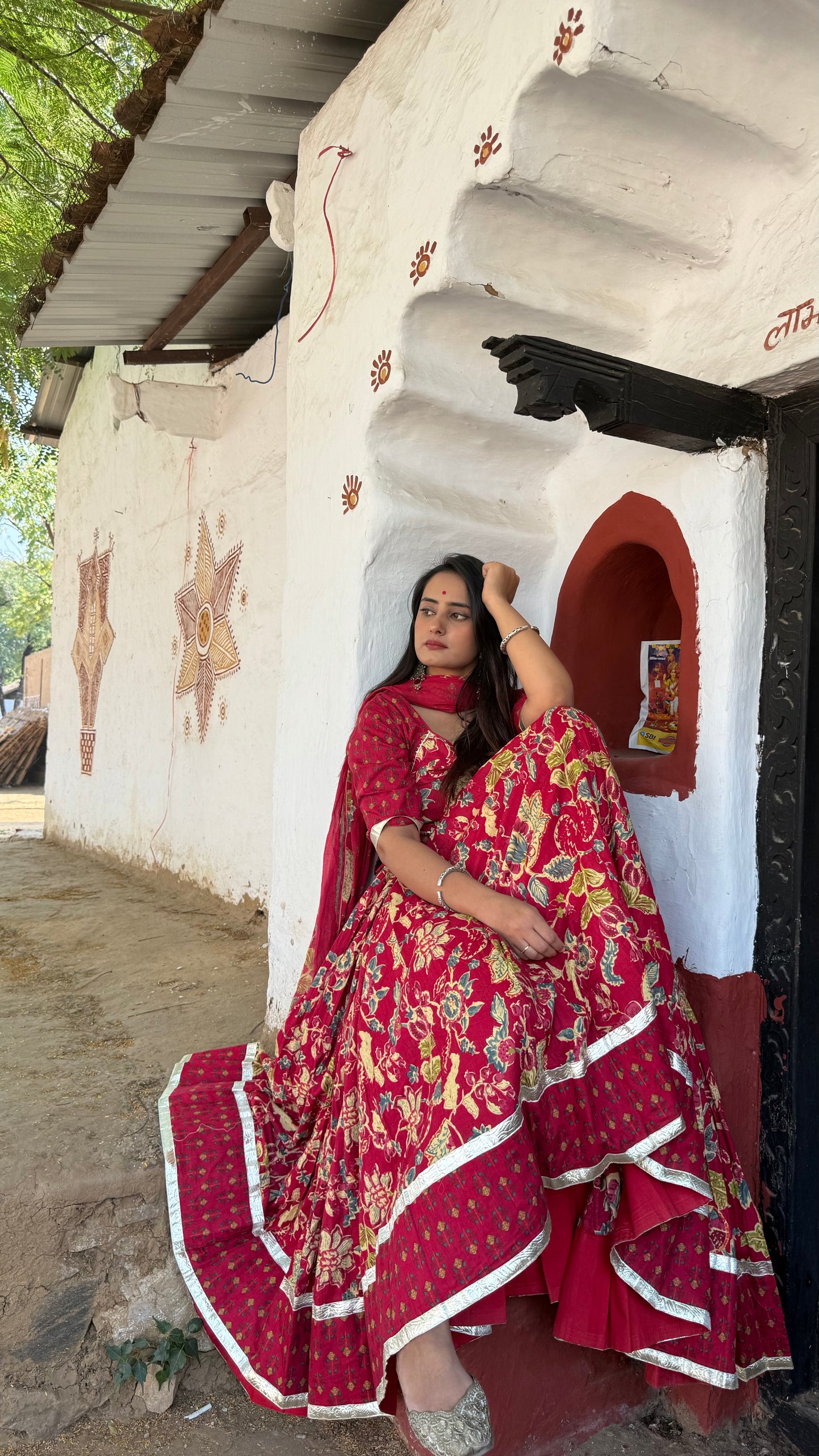 Radha Pink Cotton Lehenga