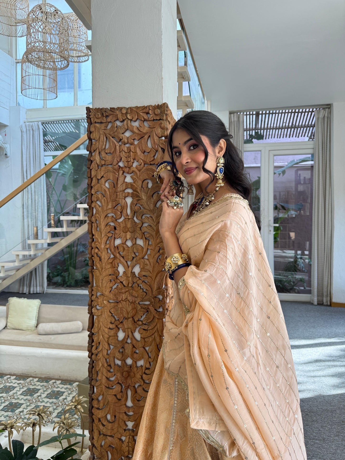 Prajakta Peach Lehenga