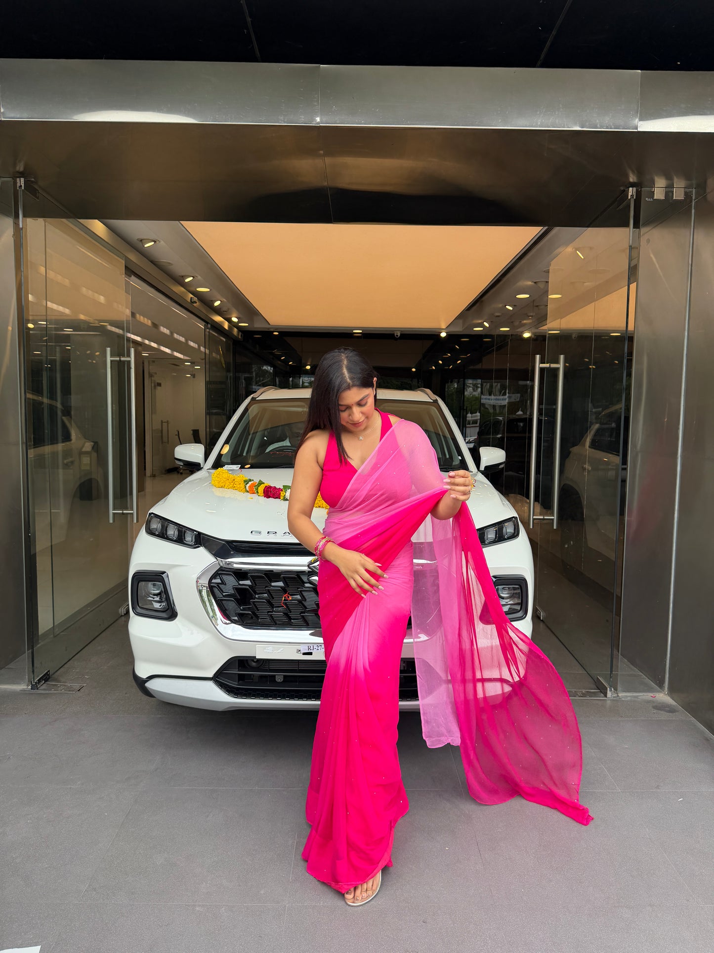 Suhani Pink Chiffon Saree