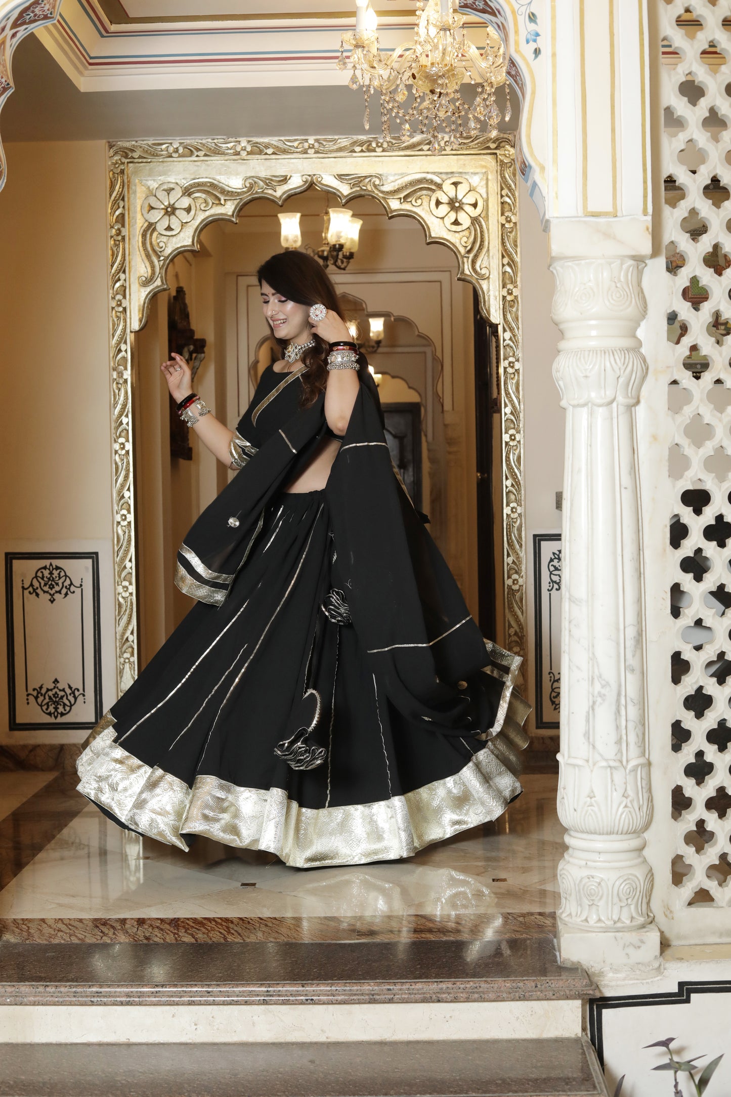 Maithili Black Lehenga