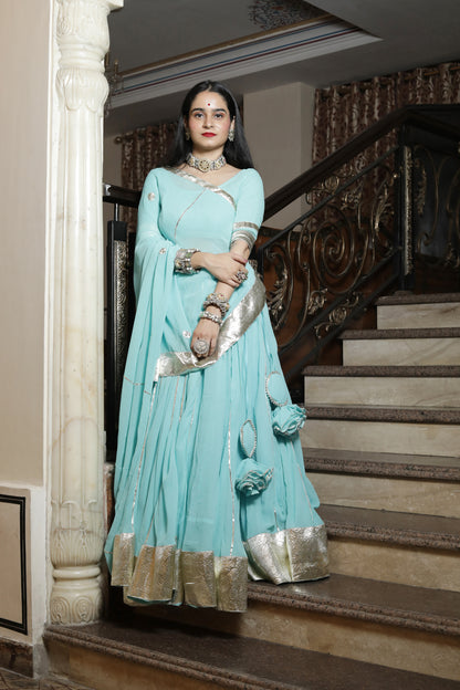 Maithili Skyblue Lehenga