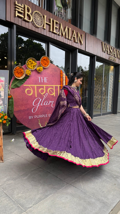 Hridya Purple Bandhani Lehenga Set