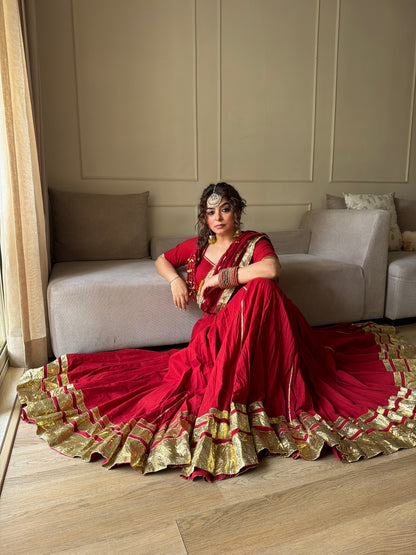 Mannat Red Lehenga