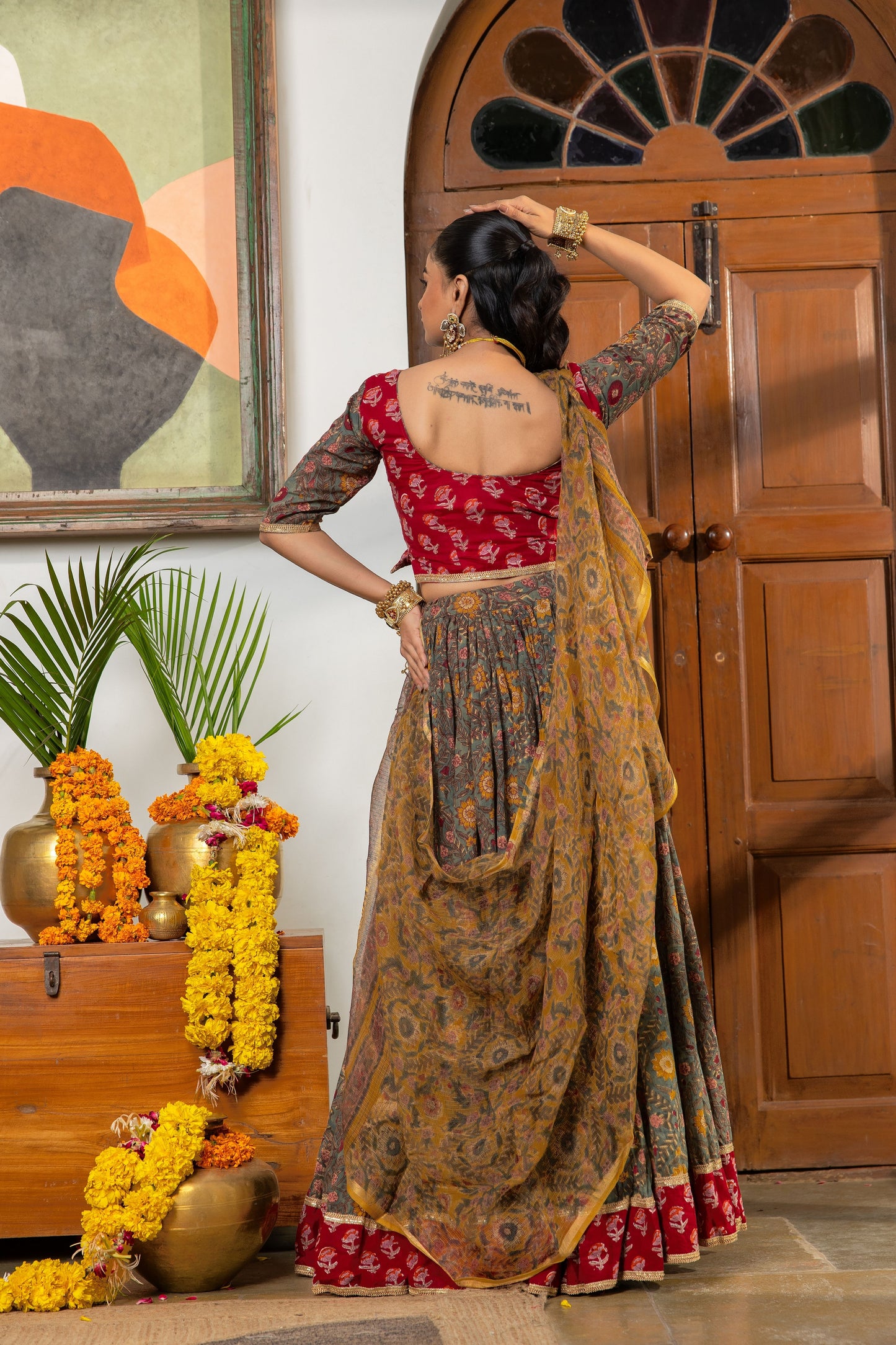 Urmi Handblock Lehenga