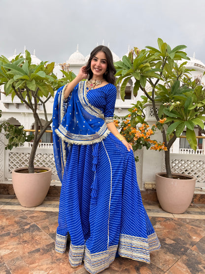 Priya Blue Leheriya Lehenga