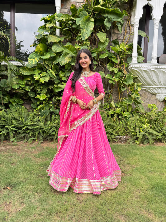 Priya Pink Leheriya Lehenga