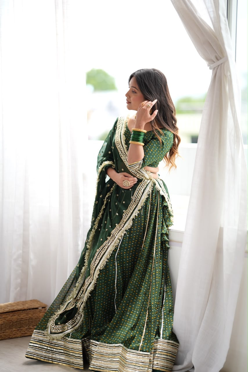 Niti Green Bandhani Lehenga