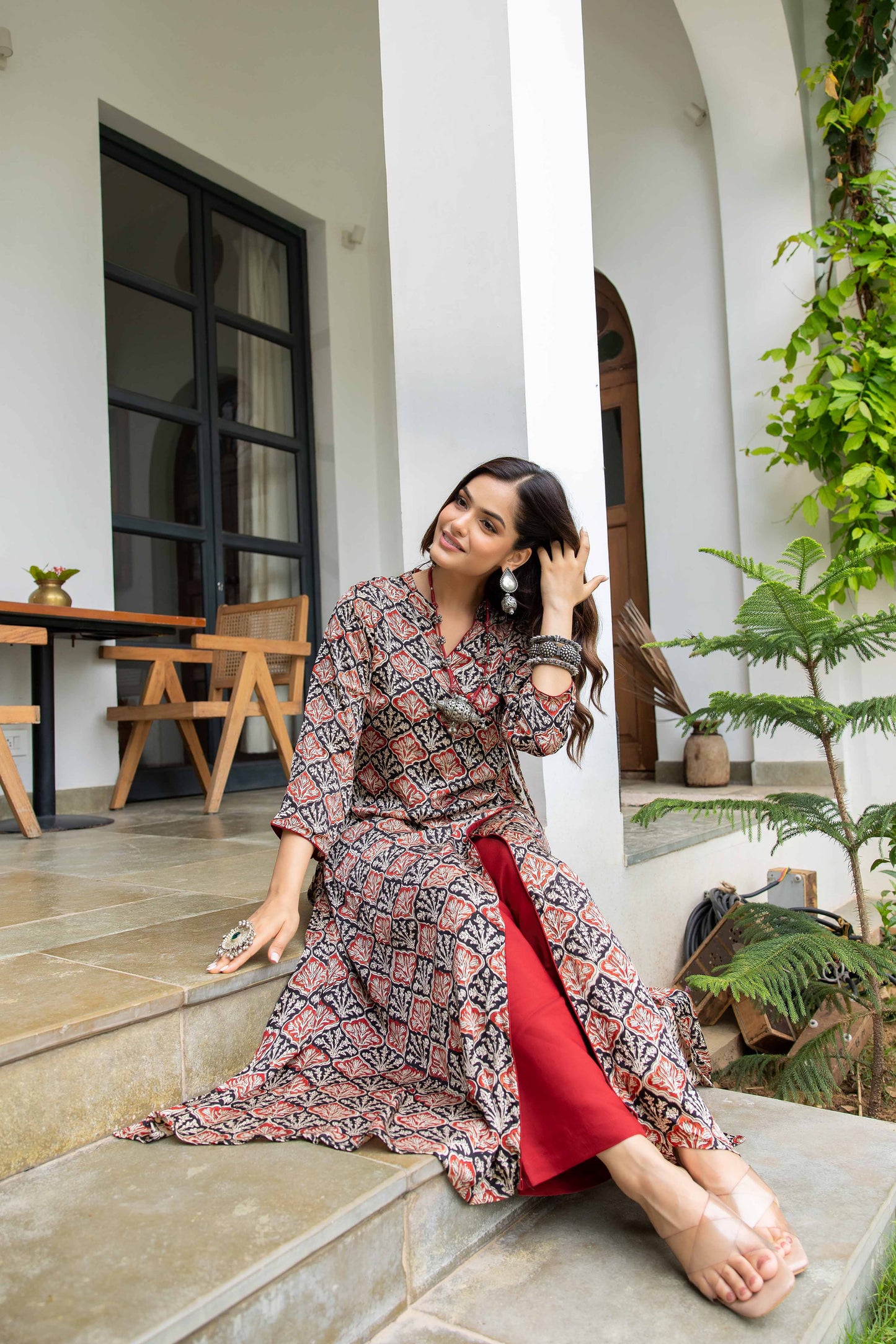 Aniza Modal Silk Angrakha Set
