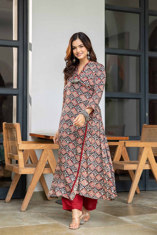 Aniza Modal Silk Angrakha Set