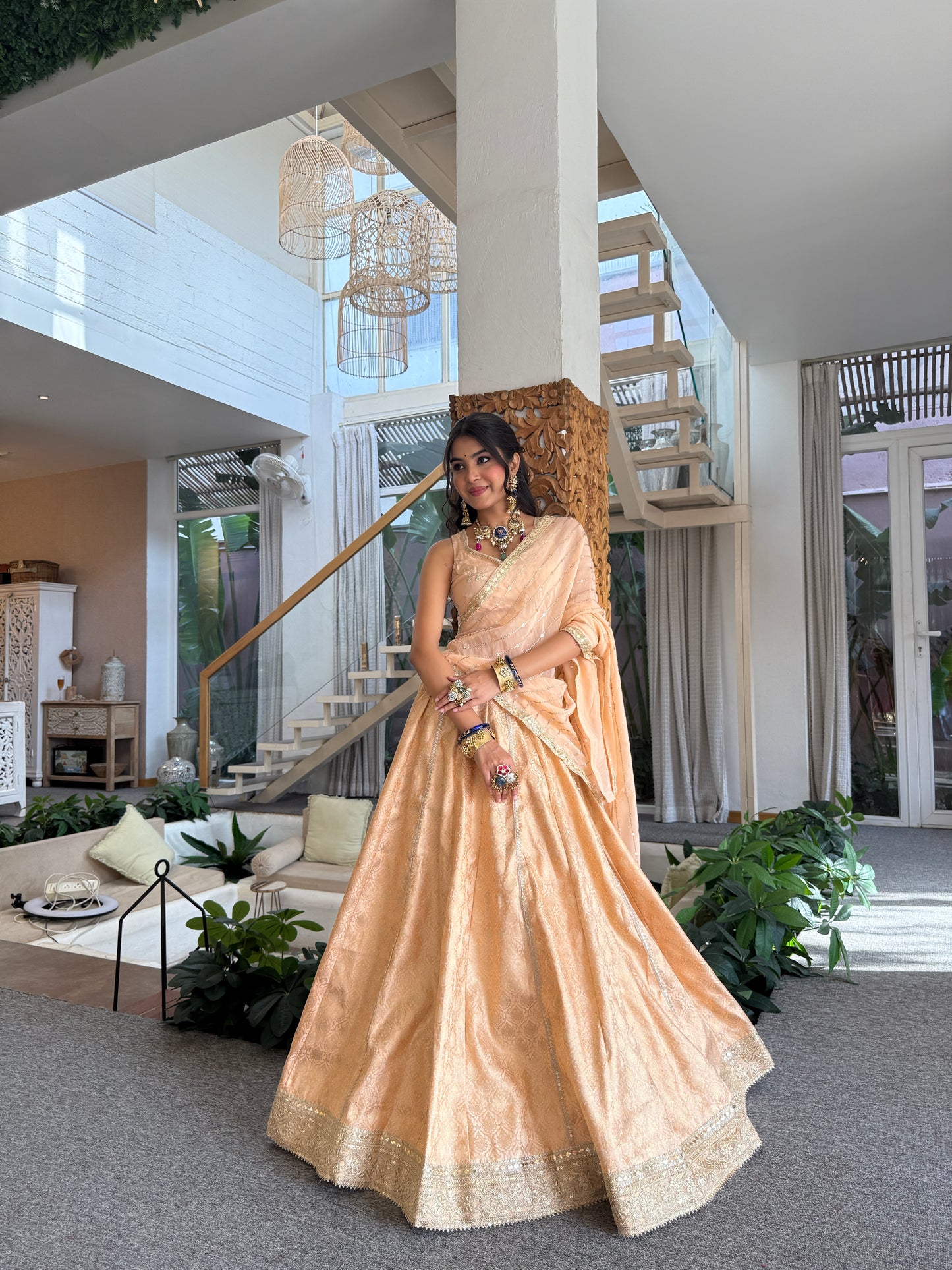 Prajakta Peach Lehenga