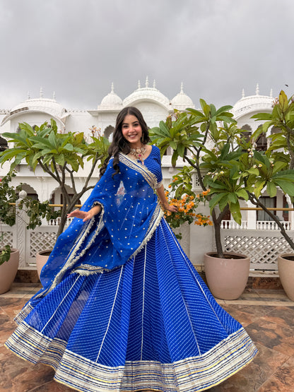 Priya Blue Leheriya Lehenga