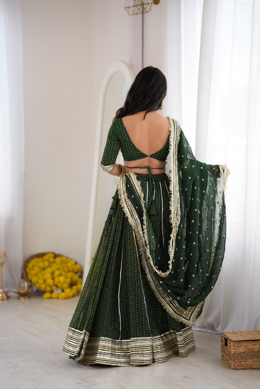 Niti Green Bandhani Lehenga