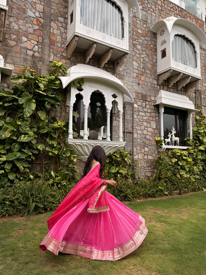 Priya Pink Leheriya Lehenga