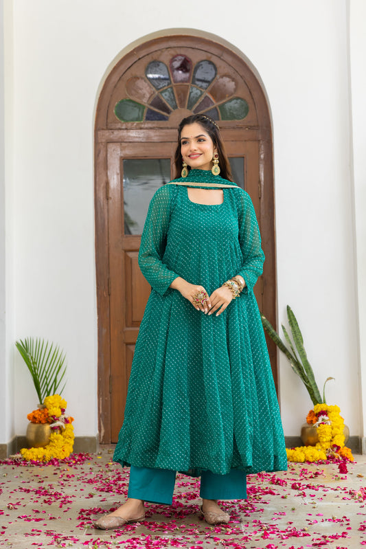 Geet Rama Green Anarkali Set