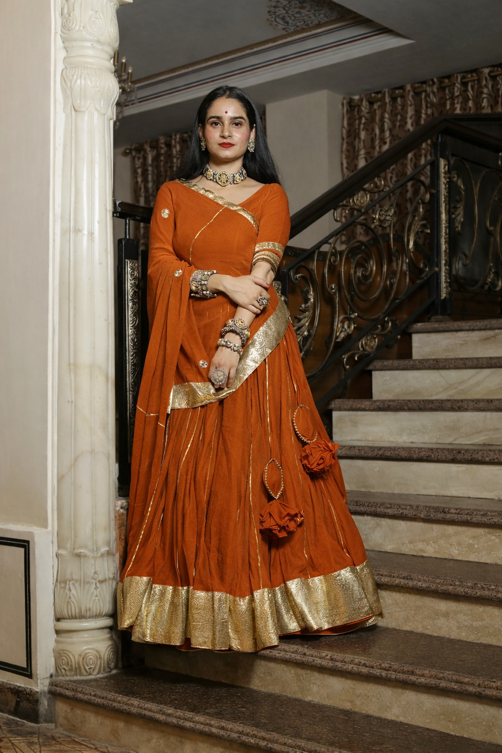 Maithili Rust Lehenga