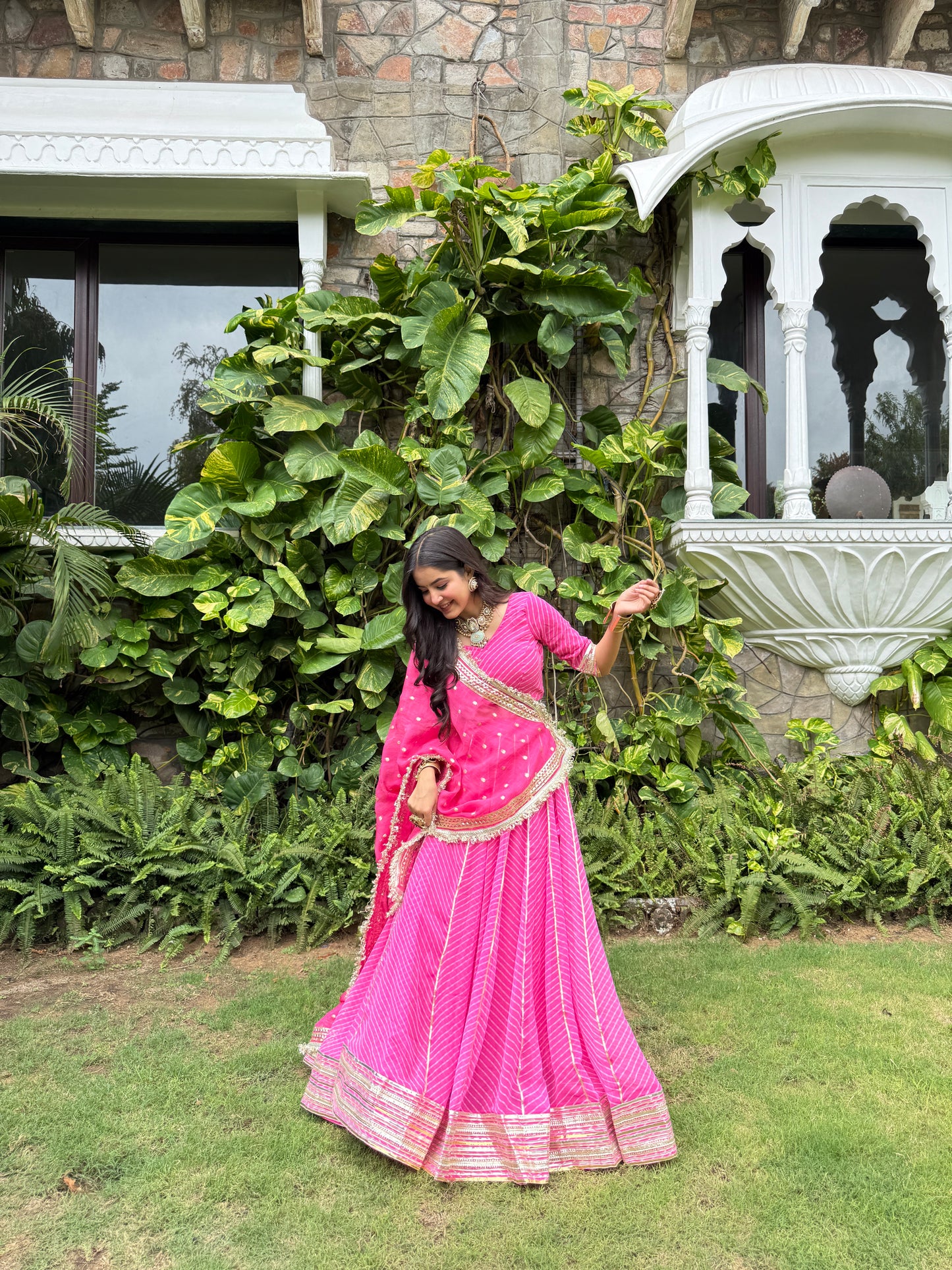 Priya Pink Leheriya Lehenga